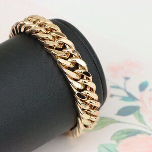 "Chunky Rose Gold Curb Chain Bracelet in Glossy Polished Finish, XPBL1159